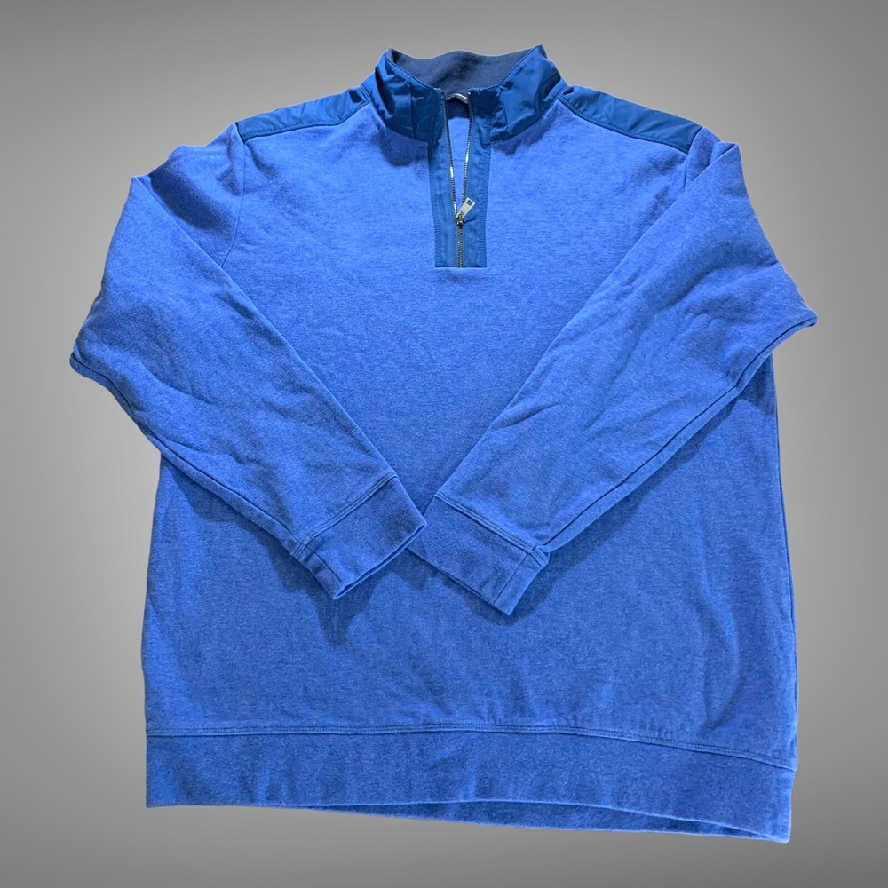 Bugatchi 1/4 Zip Blue Pullover Sweater Men's Size L
